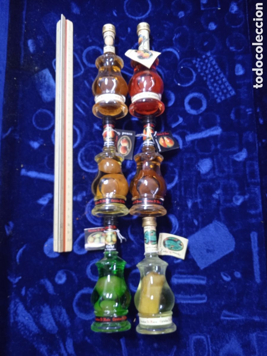 Botellas antiguas: 6 botellitad licor frutas - Foto 1