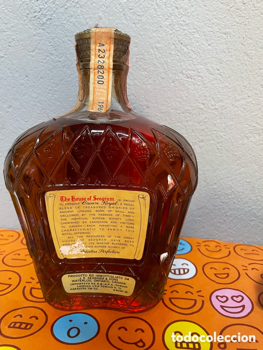 Botellas antiguas: Whisky Crown Royal Seagrams - Foto 3