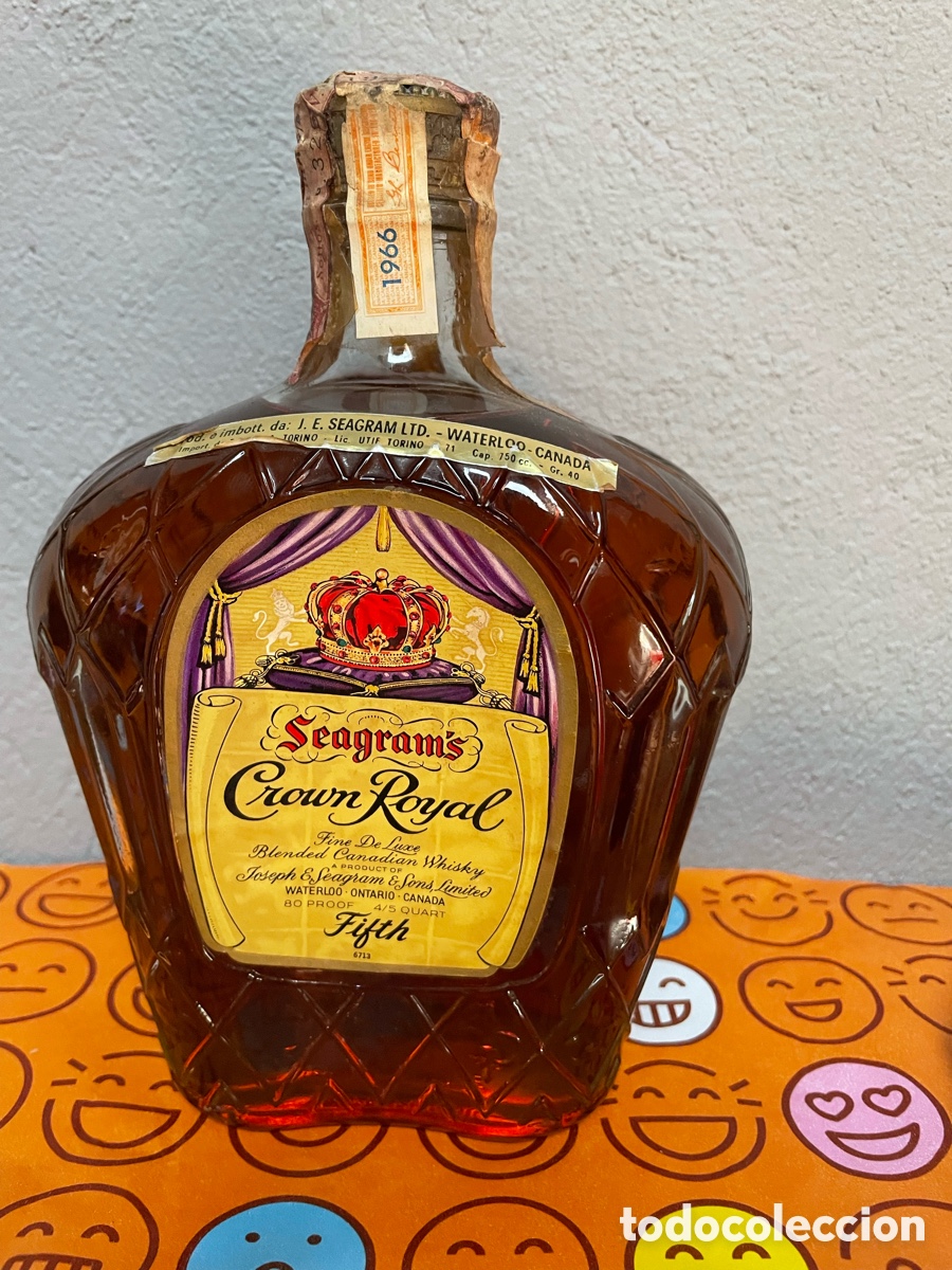 Botellas antiguas: Whisky Crown Royal Seagrams - Foto 4