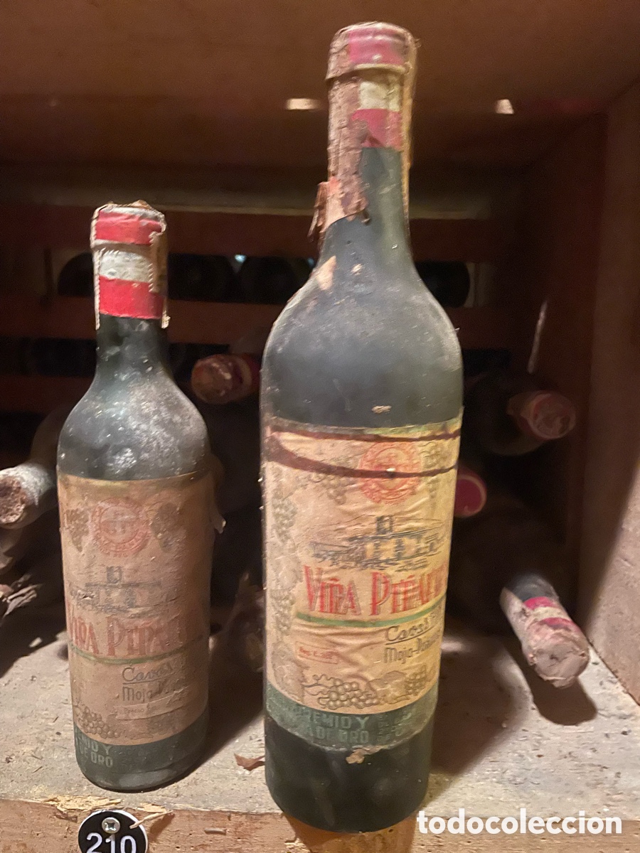 Alte Flaschen: Botellas de Vino blanco Vi&ntilde;a Pe&ntilde;afiel Cavas Hill