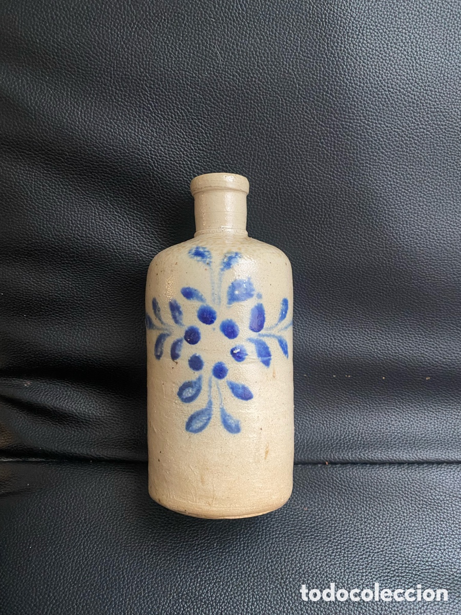 Botellas antiguas: Botella gres e azul e gres - Foto 1