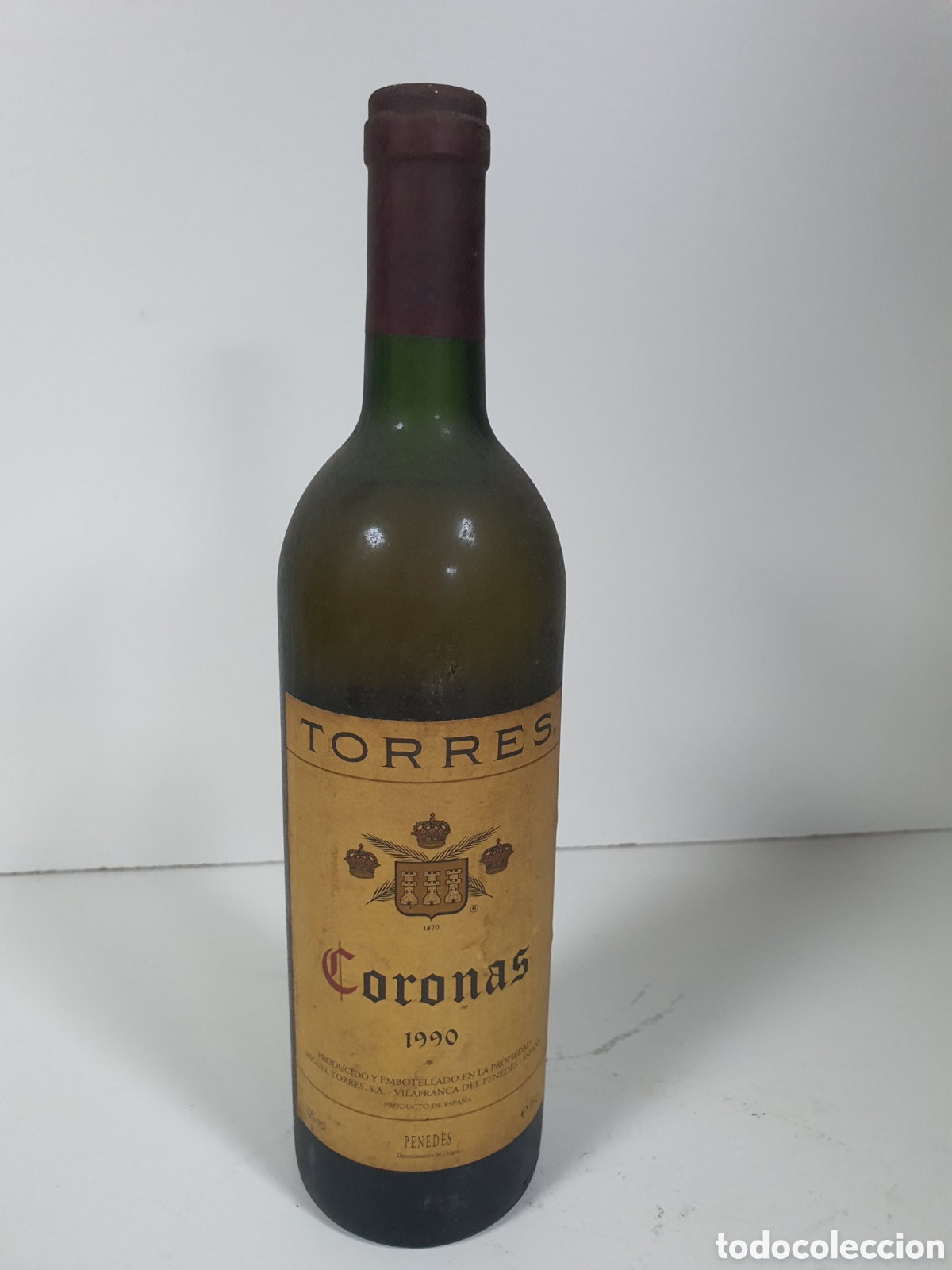 Botellas antiguas: Vino botella torres coronas 1990 - Foto 1