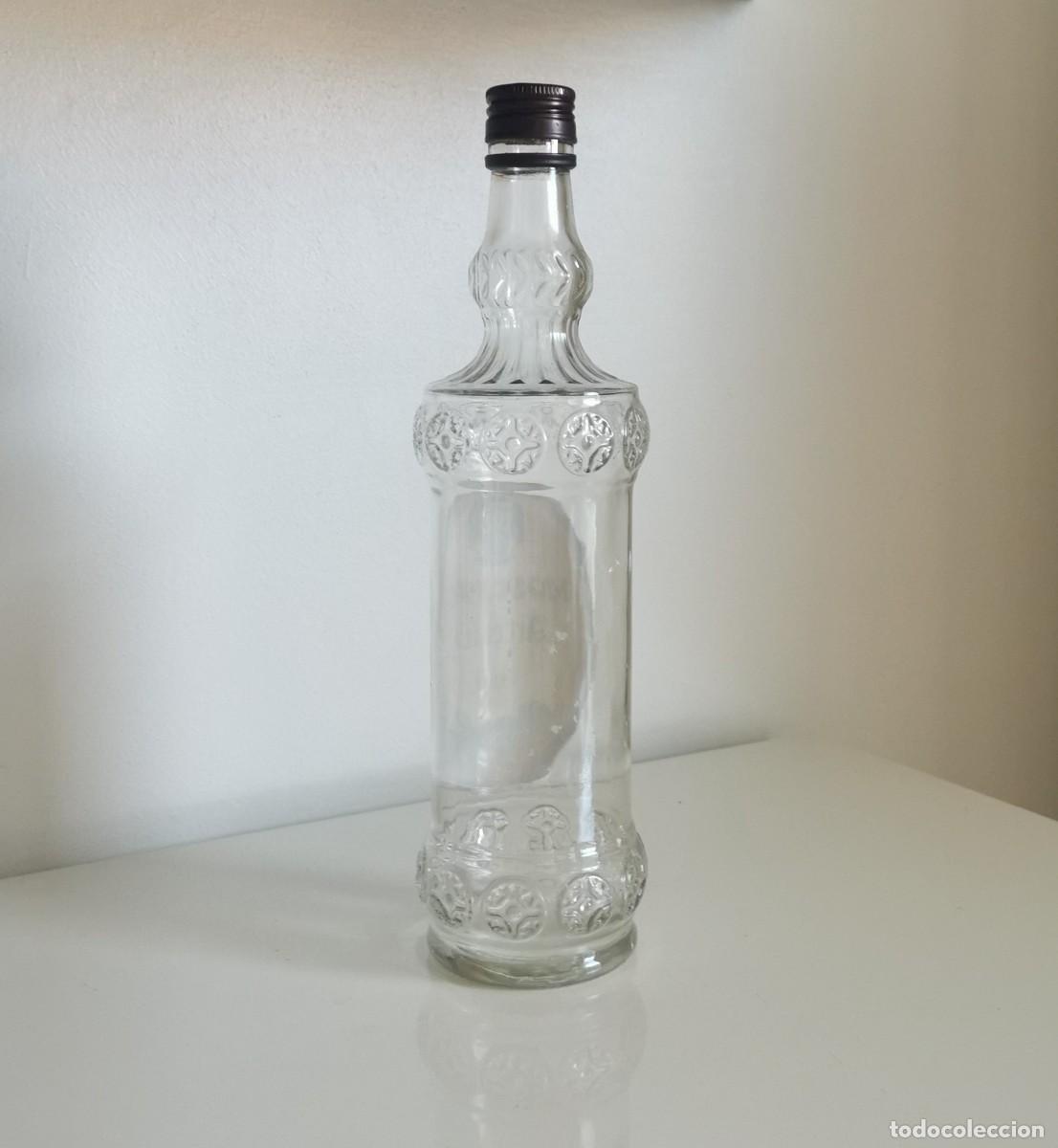 Botellas antiguas: BOTELLA DE CRISTAL TRANSPARENTE - Foto 2