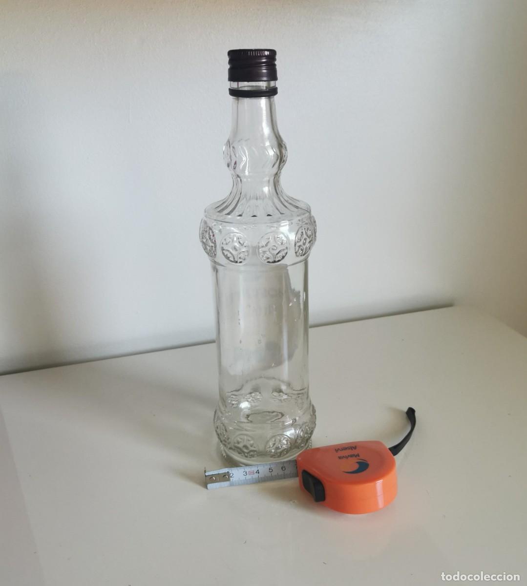 Botellas antiguas: BOTELLA DE CRISTAL TRANSPARENTE - Foto 4
