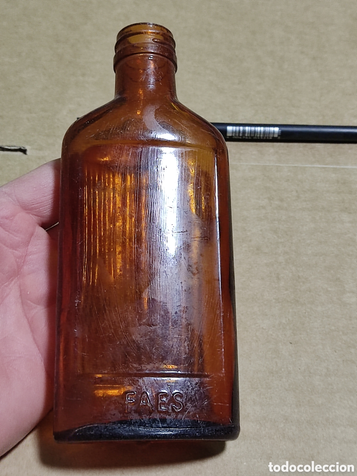 Botellas antiguas: Botella de cristal medicina FAES - Foto 5