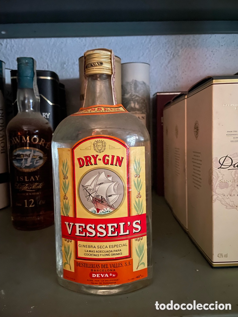 Alte Flaschen: Dry Gin Vessel&rsquo;s - Destiler&iacute;as del Vall&eacute;s - Edici&oacute;n Vintage