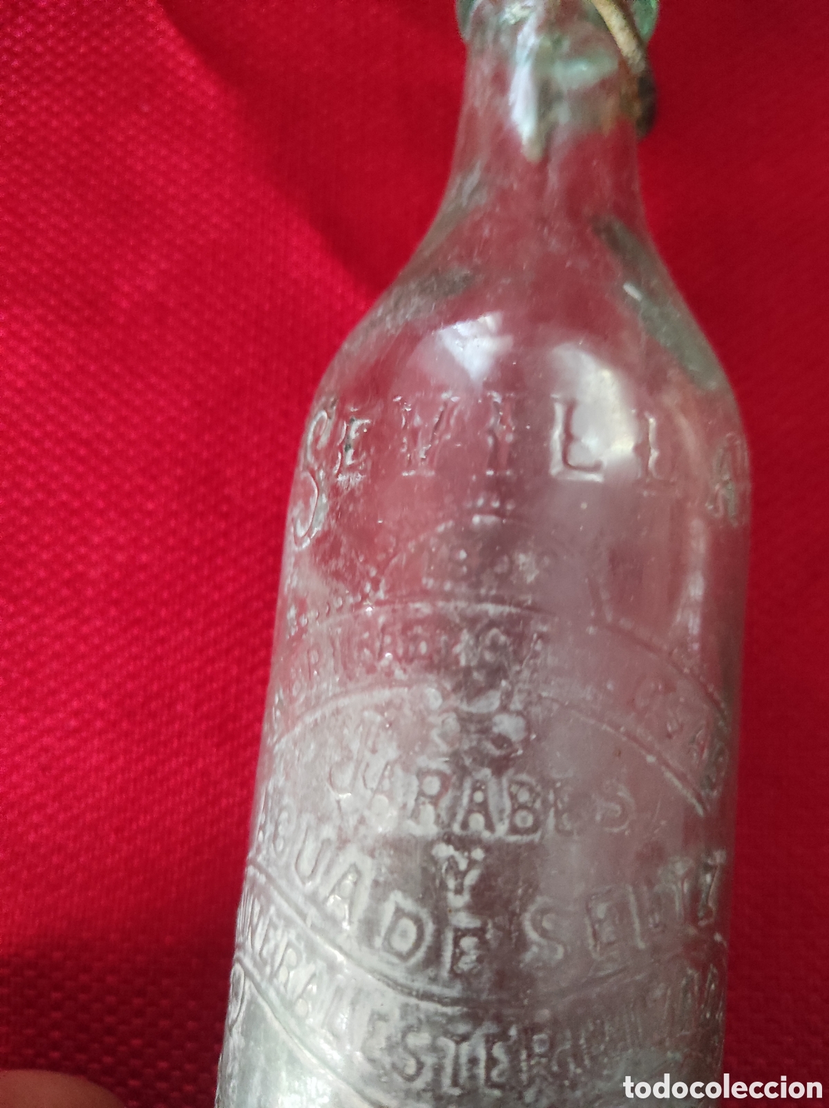 Botellas antiguas: Botella de gaseosa marca SEVILLA 1908 - Foto 2