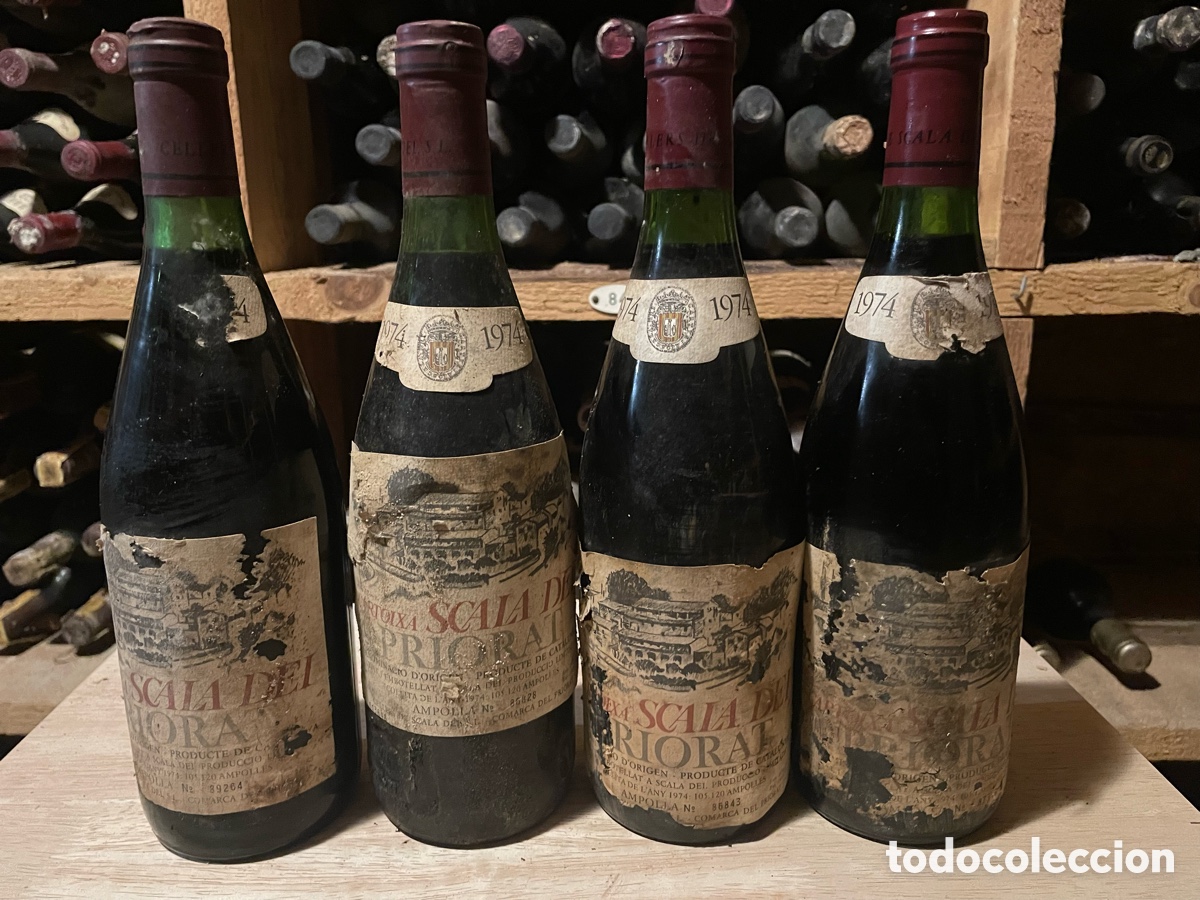 Antique bottles: Venta de Lote de Vino Tinto Scala Cartoixa 1974