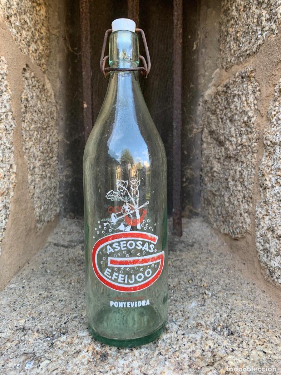 Botellas antiguas: BOTELLA GASEOSA E. FEIJOO PONTEVEDRA - Foto 1