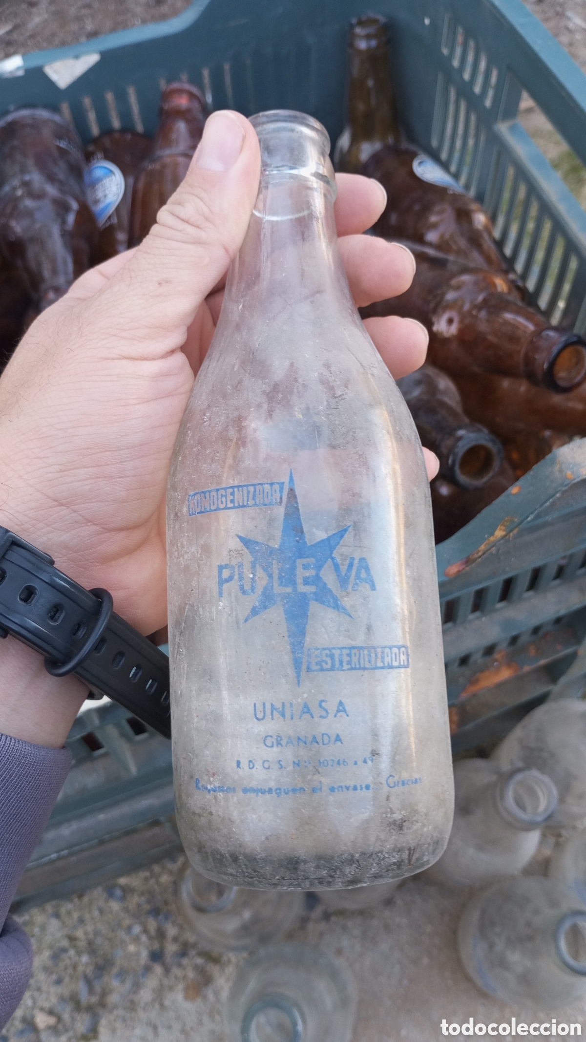 Botellas antiguas: Botella Puleva , batido pulevin - Foto 1