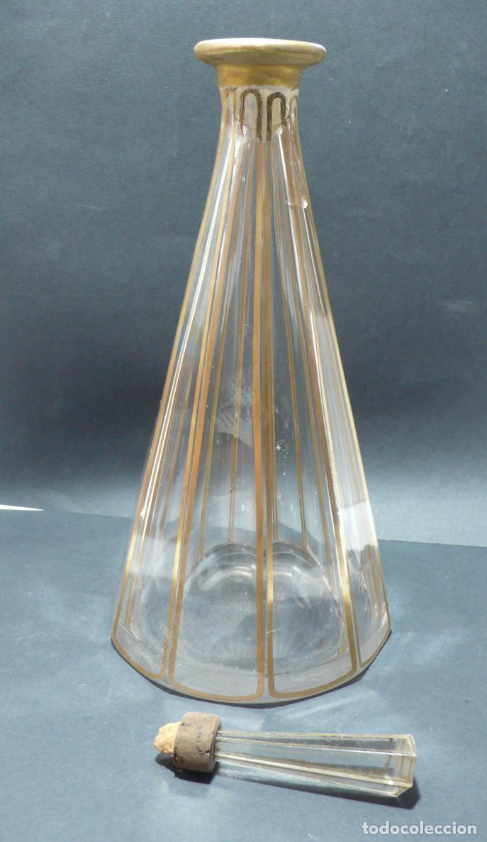 Botellas antiguas: BOTELLA DE CRISTAL CON LINEAS - Foto 3