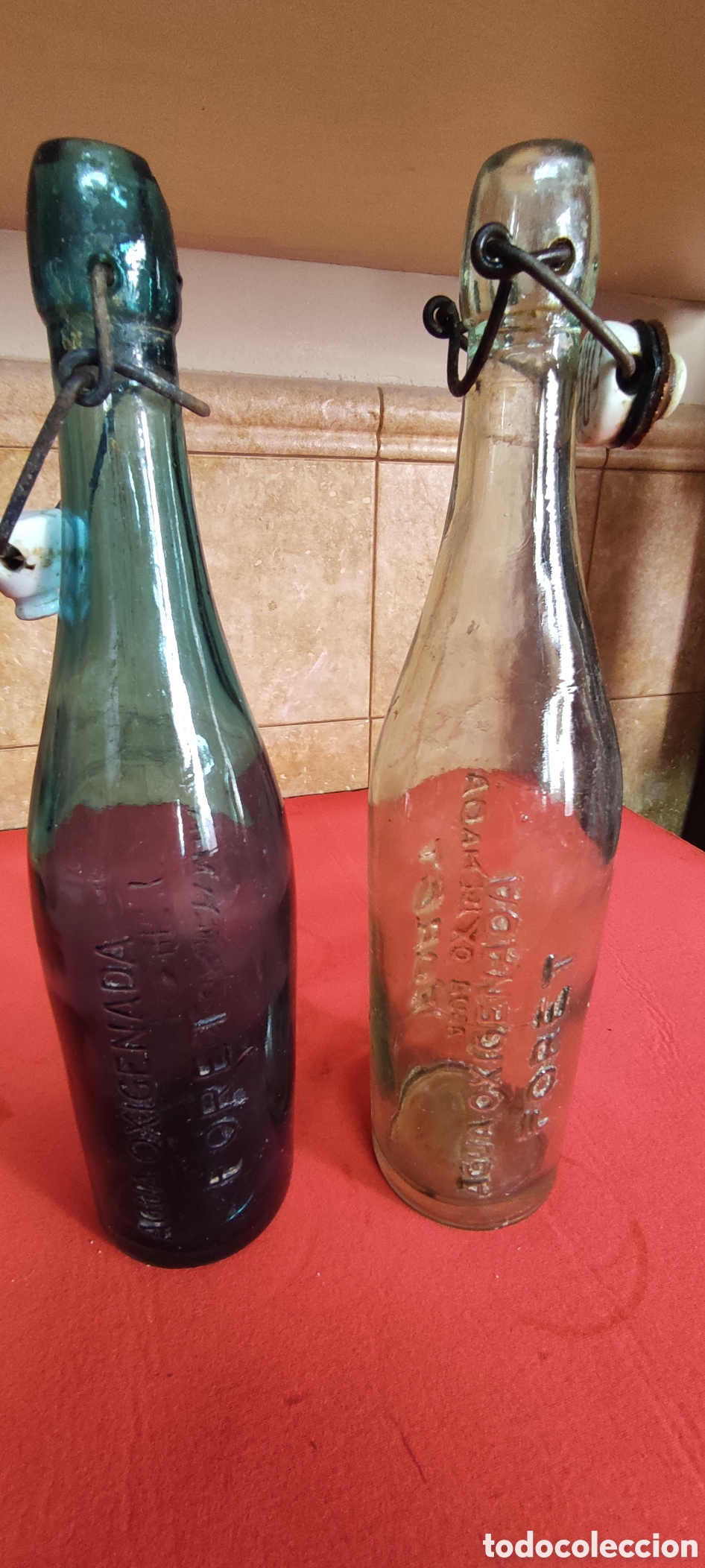 Botellas antiguas: Botellas agua oxigenada Foret - Foto 3