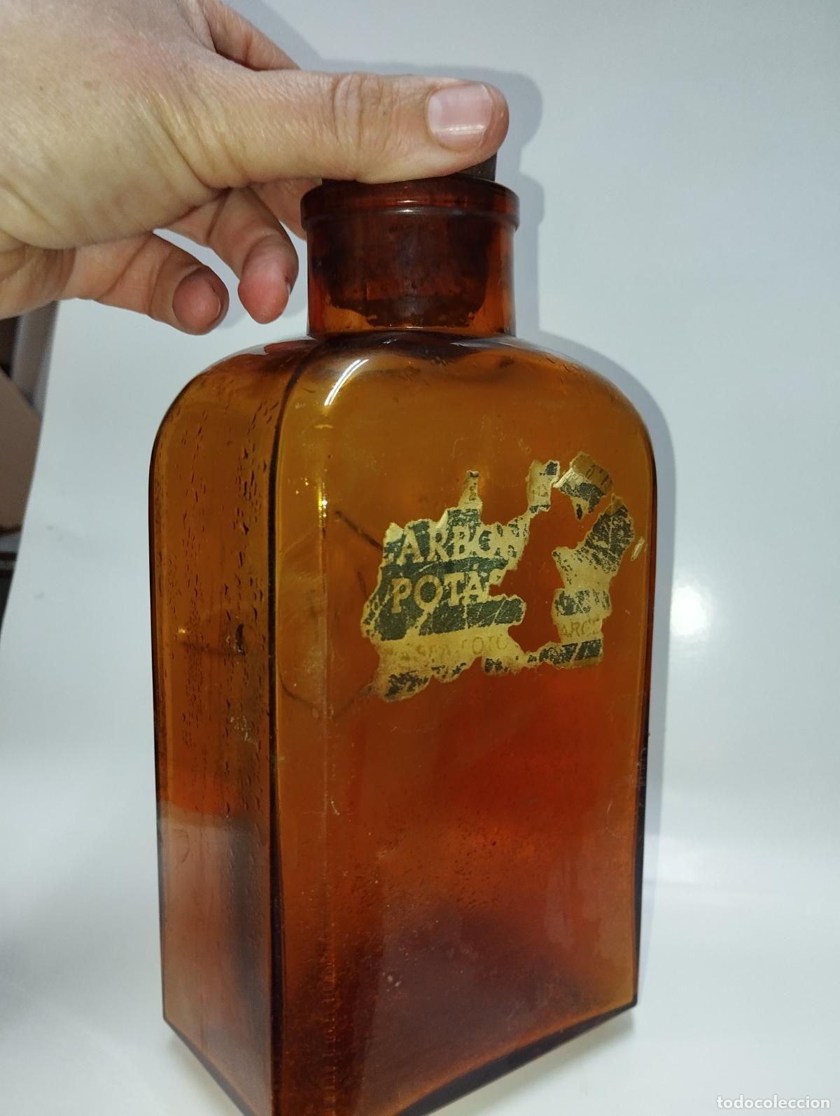 Botellas antiguas: BOTELLA DE VIDRIO AGFA // COLOR &Aacute;MBAR - Foto 2
