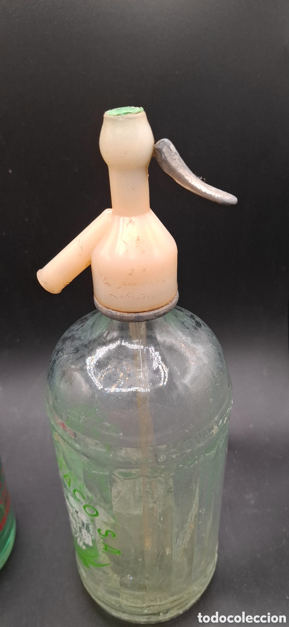 Botellas antiguas: Sif&oacute;n el laurel de Baco S.A. Madrid. - Foto 3