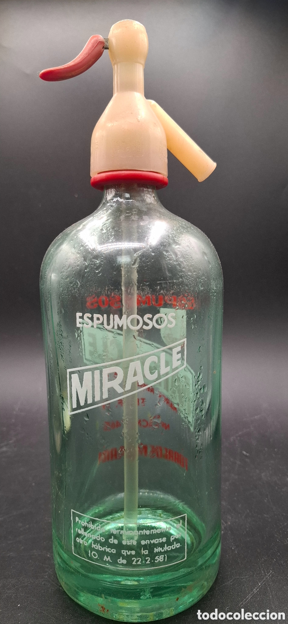 Botellas antiguas: Sif&oacute;n espumosos Miracle torredembarra - Foto 2
