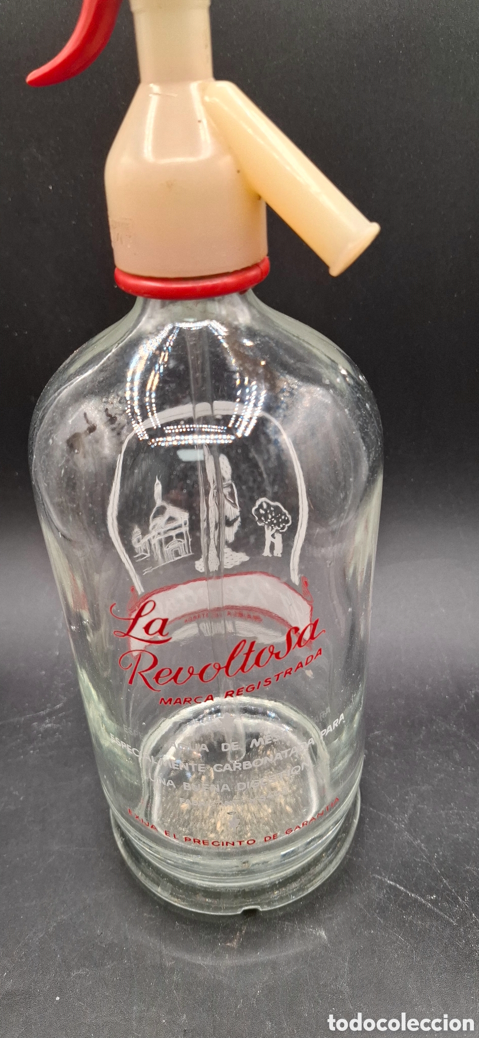 Botellas antiguas: Botella sif&oacute;n la revoltosa madrid - Foto 3
