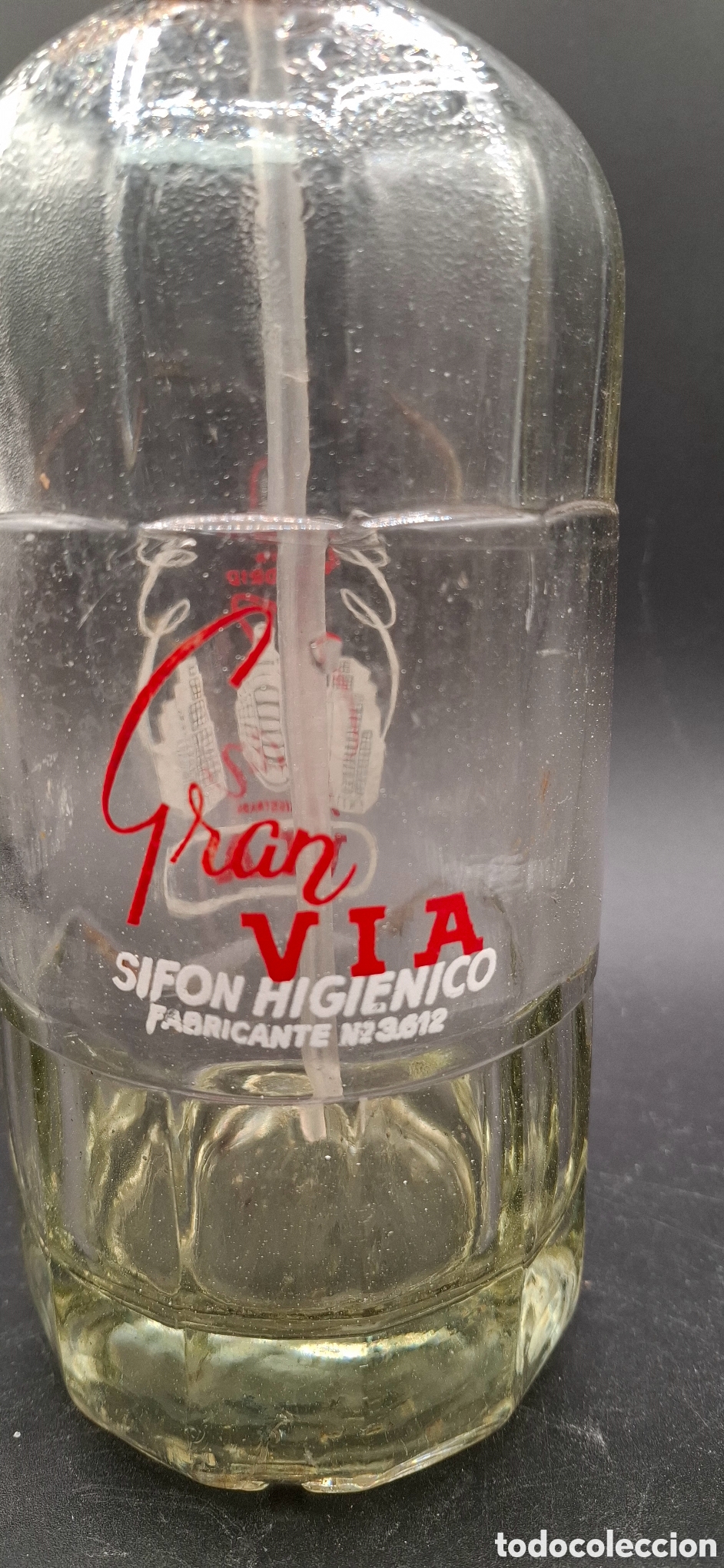 Botellas antiguas: Botella sif&oacute;n raro. Gran V&iacute;a Madrid - Foto 5