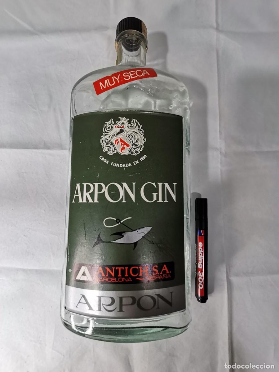 Botellas antiguas: Botella de Ginebra Arpon de Anthich S.A. - Foto 5