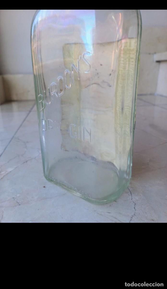Botellas antiguas: Antigua botella Burdons Gin - Foto 3