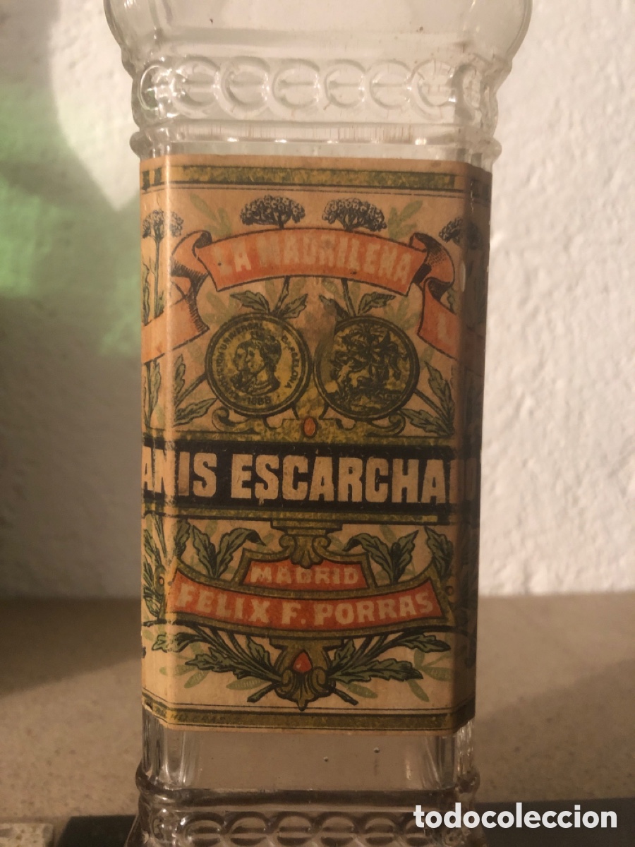 Botellas antiguas: Botella An&iacute;s Escarchado La Madrile&ntilde;a - Foto 3