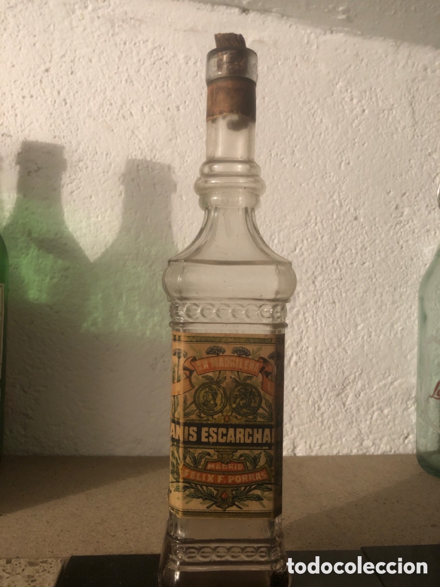 Botellas antiguas: Botella An&iacute;s Escarchado La Madrile&ntilde;a - Foto 1