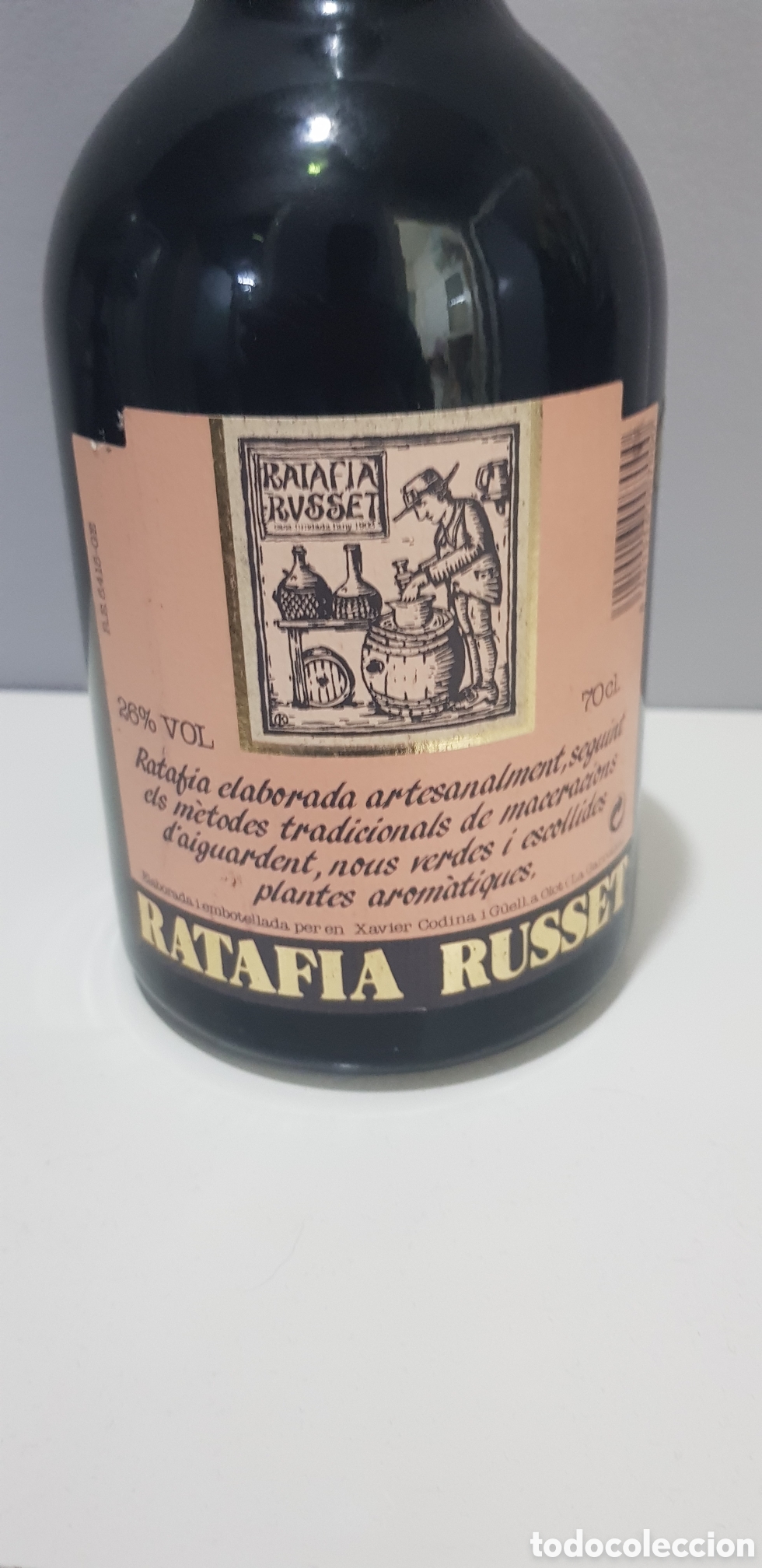 Botellas antiguas: Botella de rafia rusell precintada - Foto 2