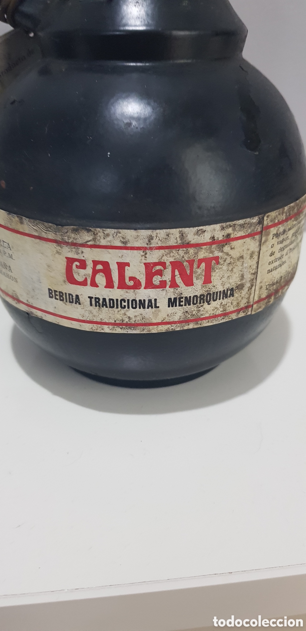 Botellas antiguas: Botella llena calent xoriger con precinto - Foto 3