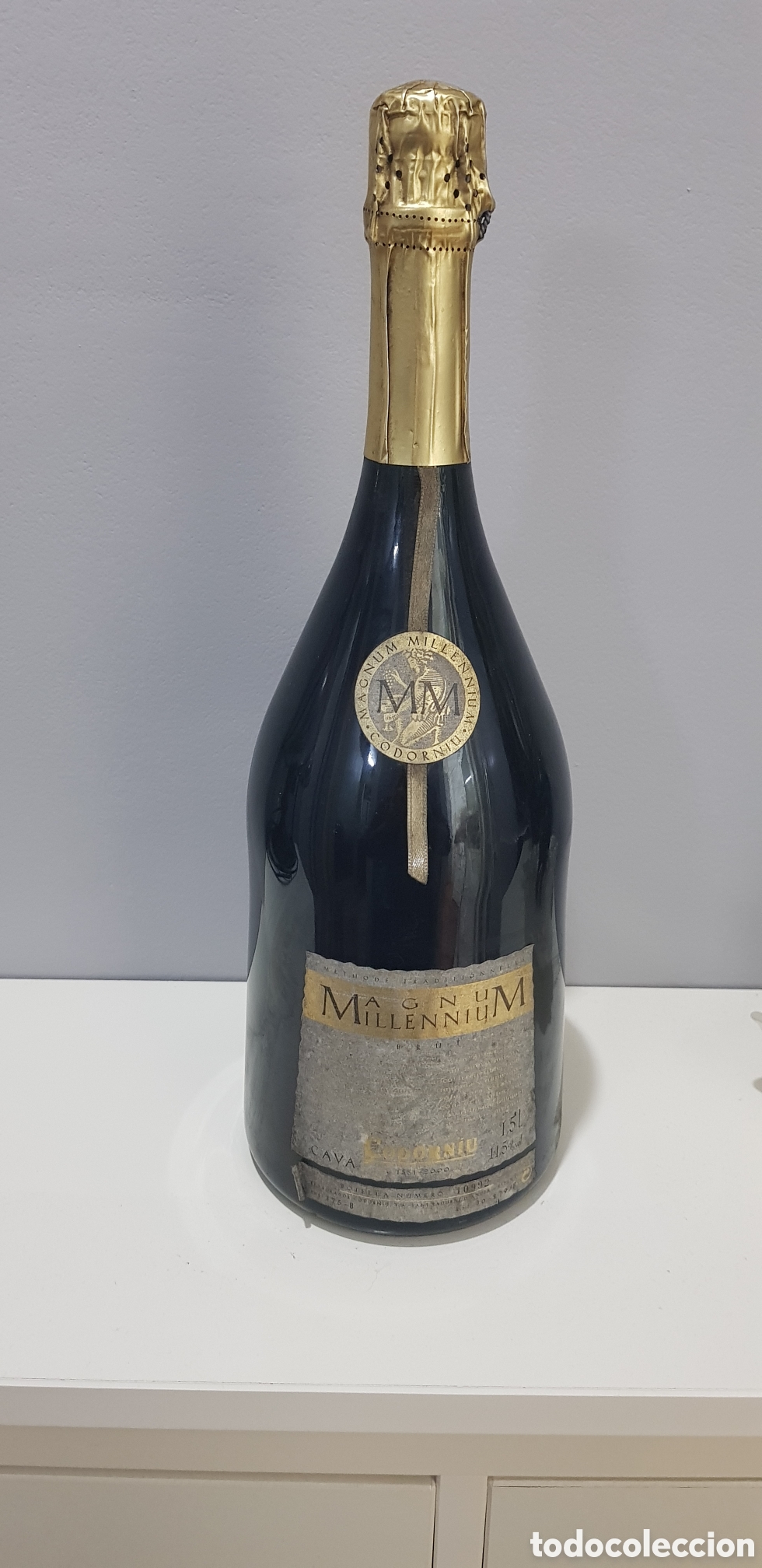 Botellas antiguas: Botella de cava exclusiva codorniu Magnum millenium de 1.5l - Foto 4