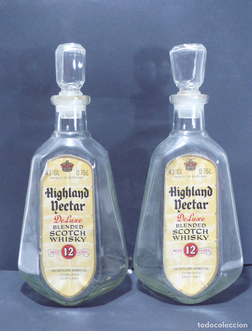 Botellas antiguas: PAREJA DE BOTELLAS DE CRISTAL - Foto 1