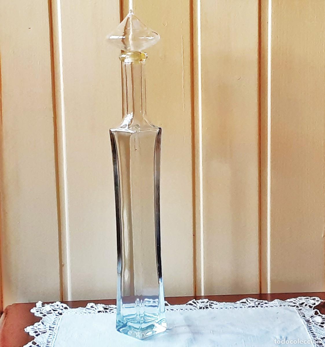 Botellas antiguas: LICORERA DE CRISTAL ALARGADA - Foto 4