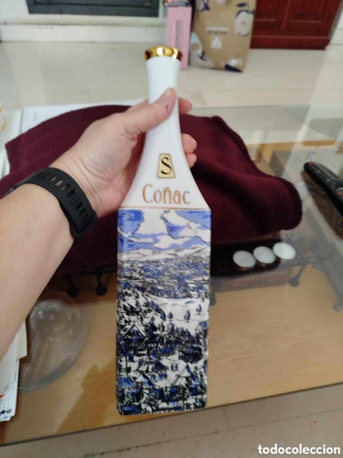 Botellas antiguas: Botella decantador en ceramica - Foto 6