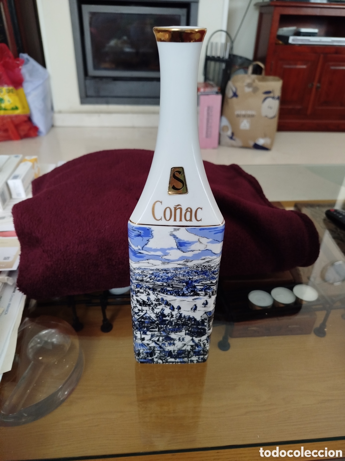Botellas antiguas: Botella decantador en ceramica - Foto 1