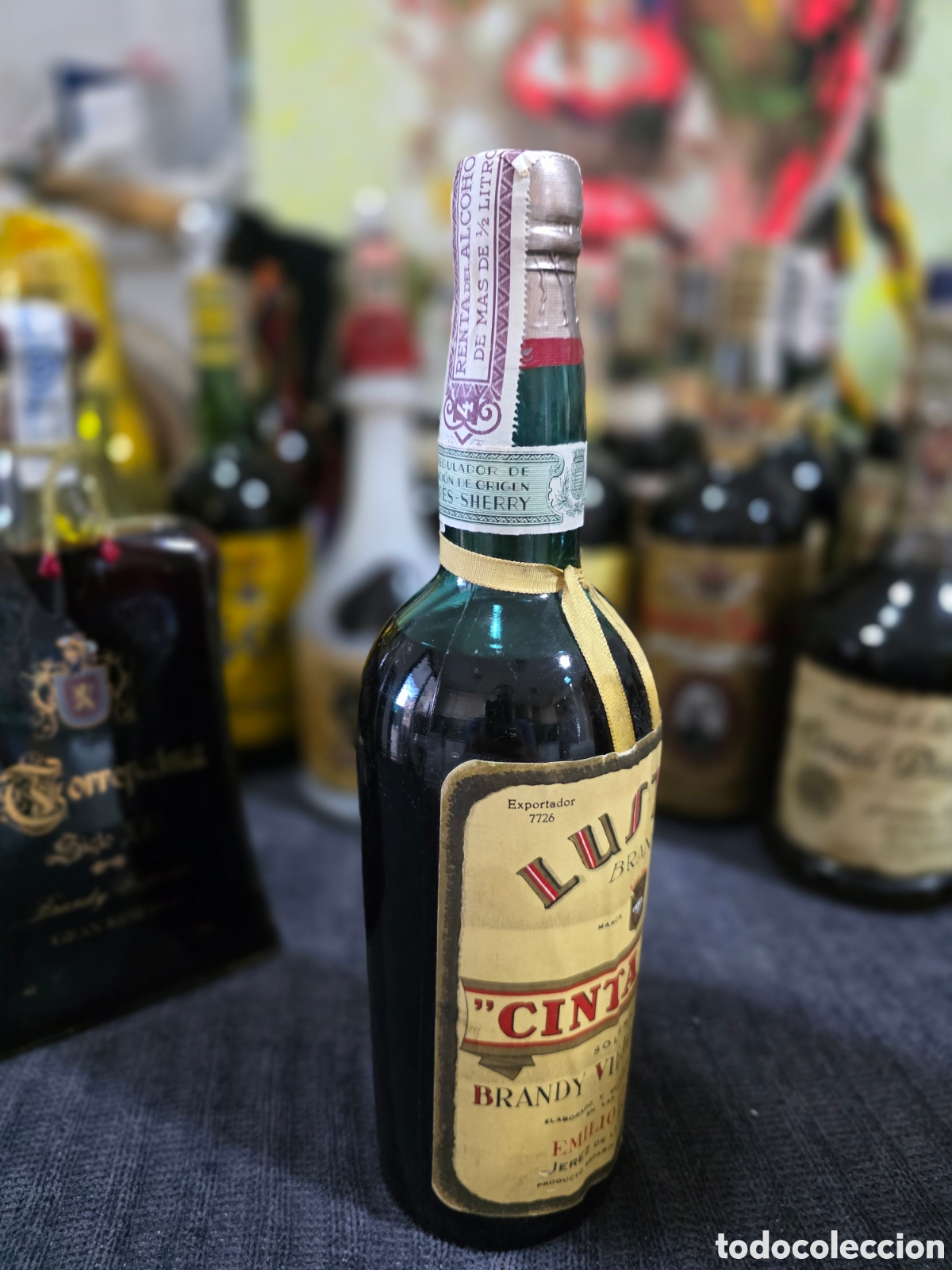 Botellas antiguas: Botella brandy Lustau. 80 centimos - Foto 4