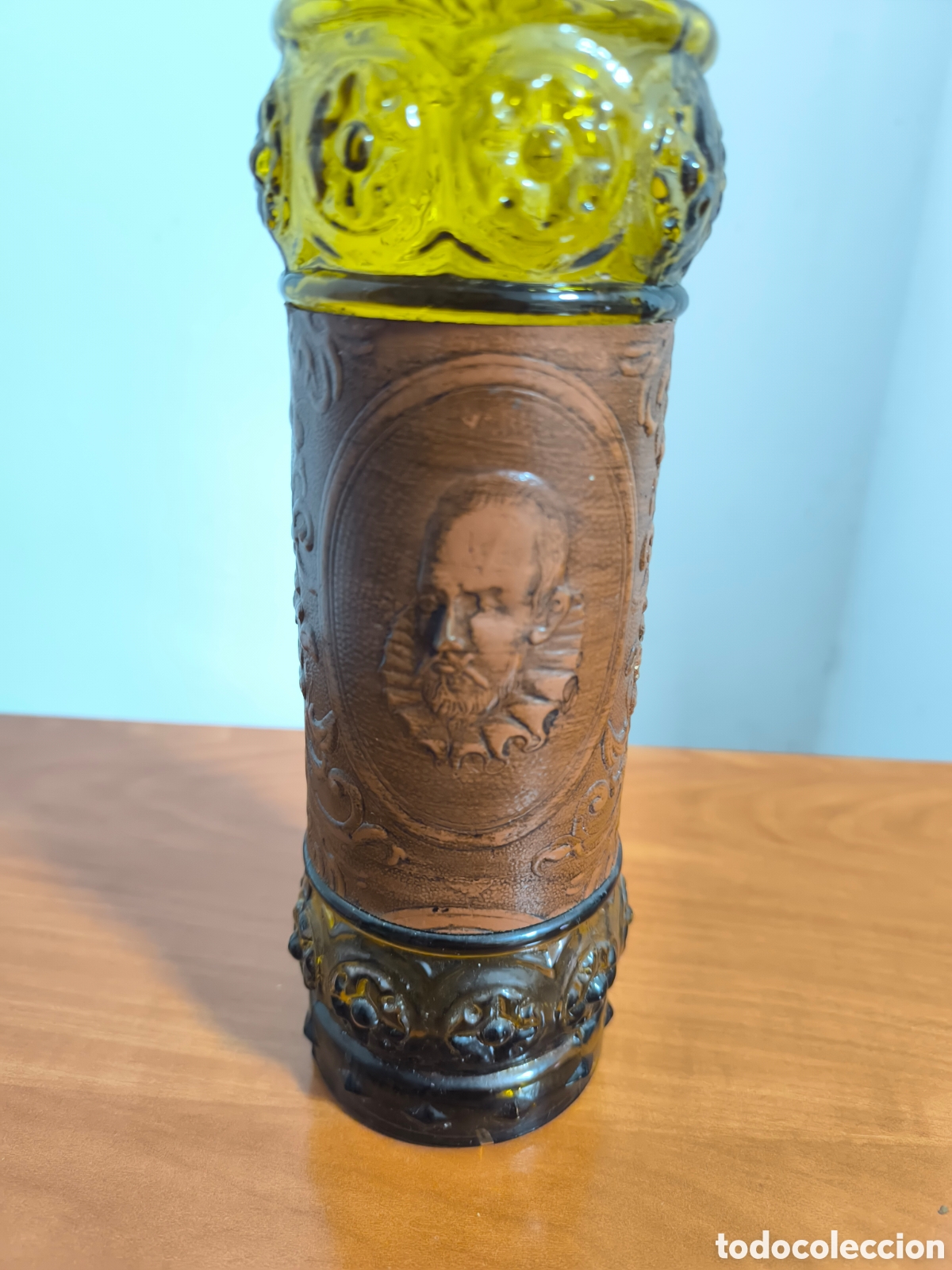 Botellas antiguas: Botella de vidrio vintage de cervantes - Foto 3