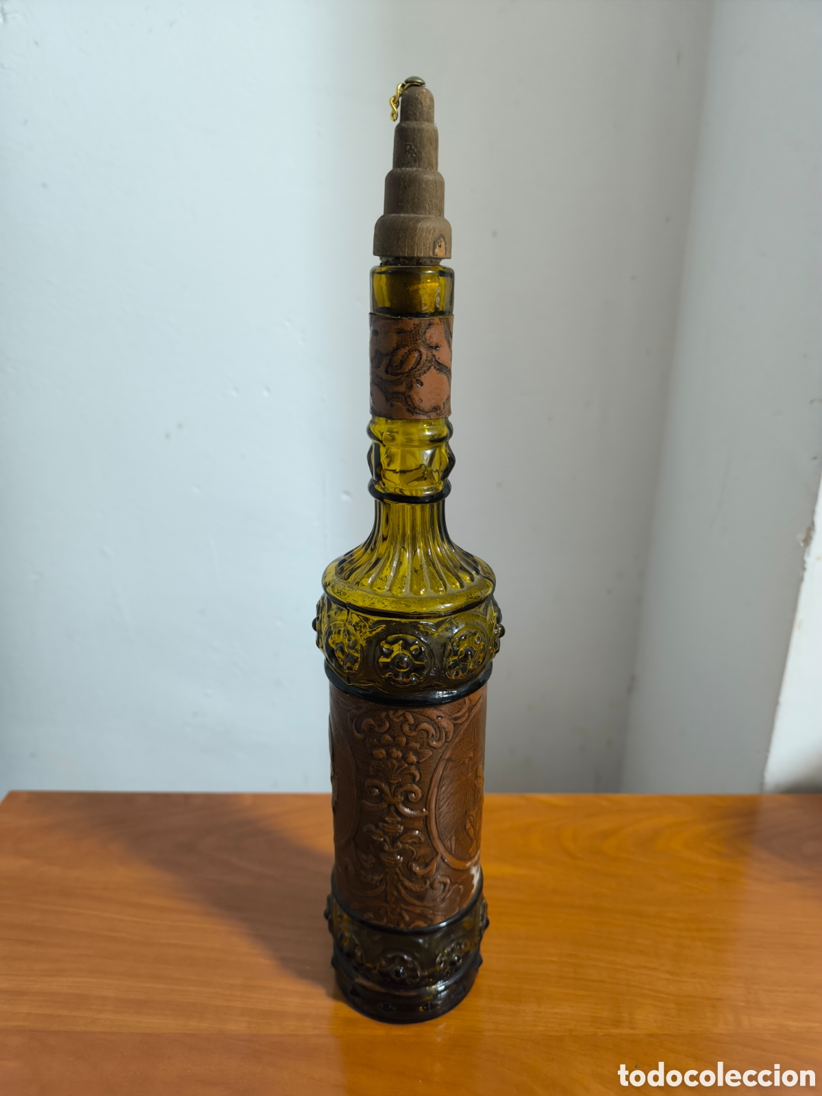 Botellas antiguas: Botella de vidrio vintage de cervantes - Foto 4