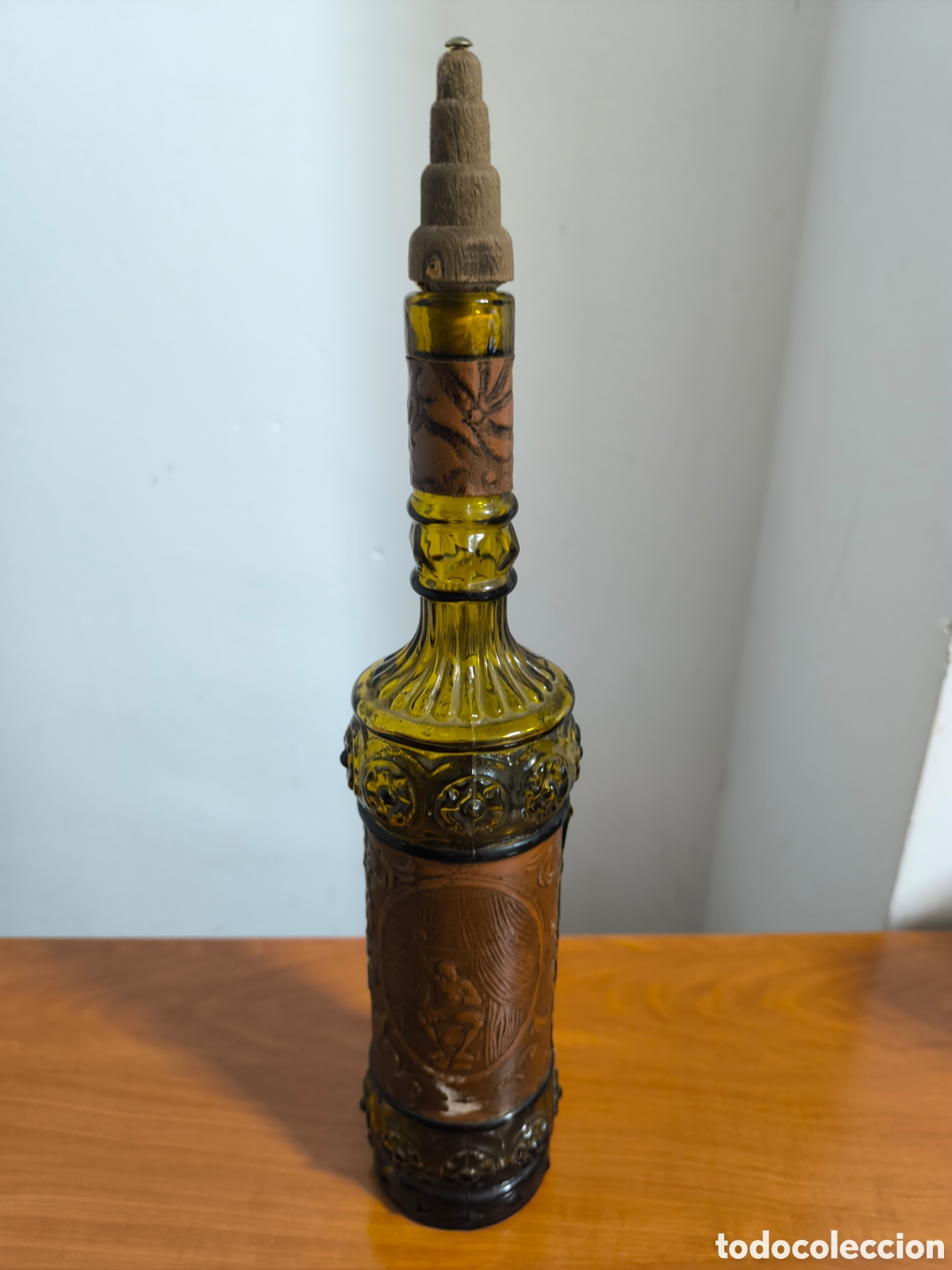 Botellas antiguas: Botella de vidrio vintage de cervantes - Foto 5
