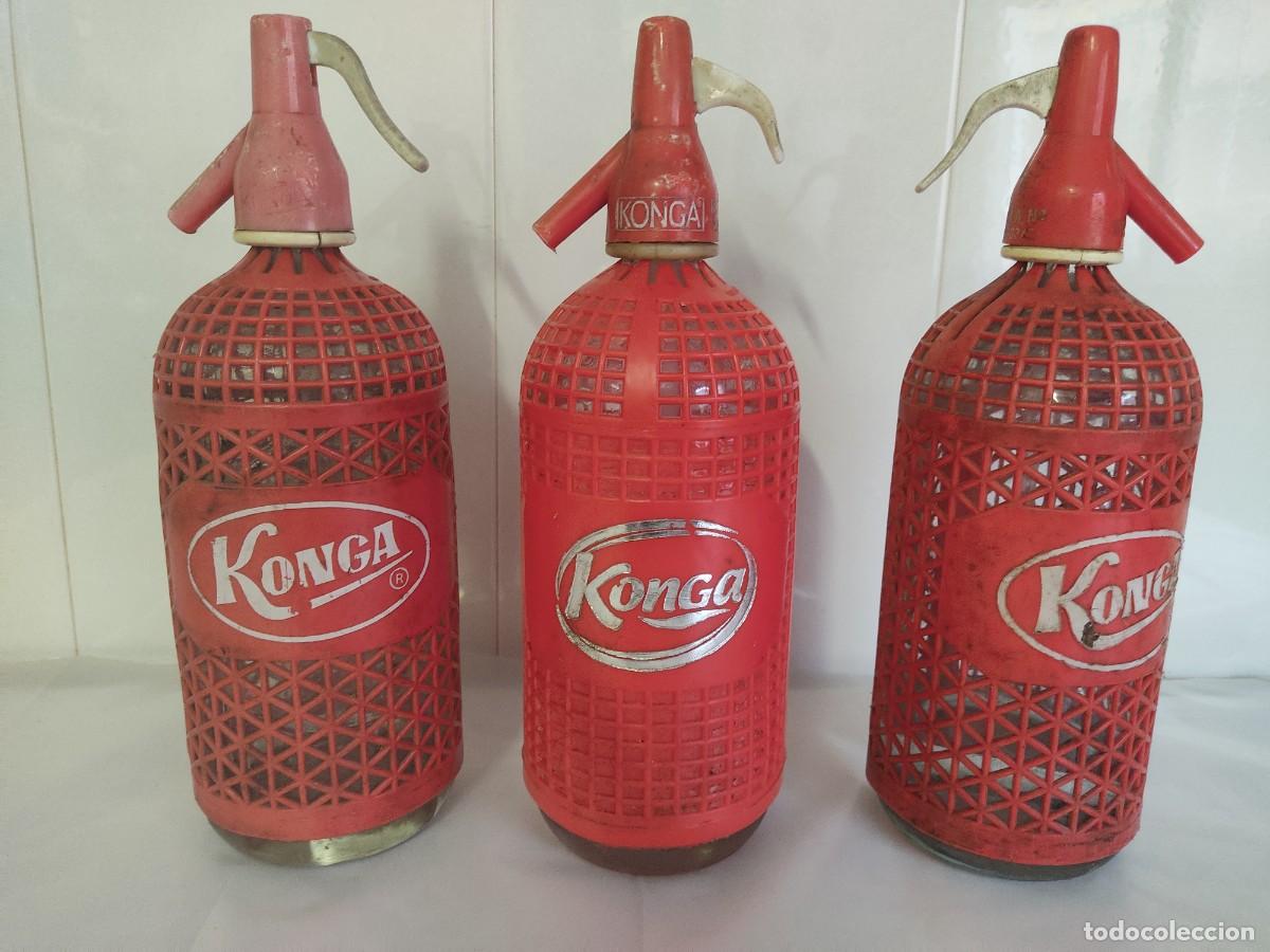 Botellas antiguas: LOTE DE 3 SIFONES KONGA - Foto 1