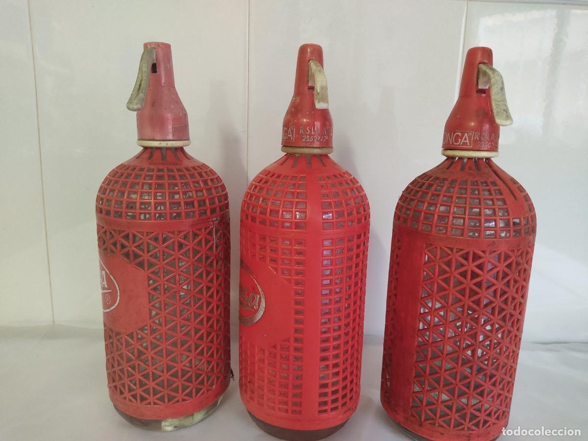 Botellas antiguas: LOTE DE 3 SIFONES KONGA - Foto 2
