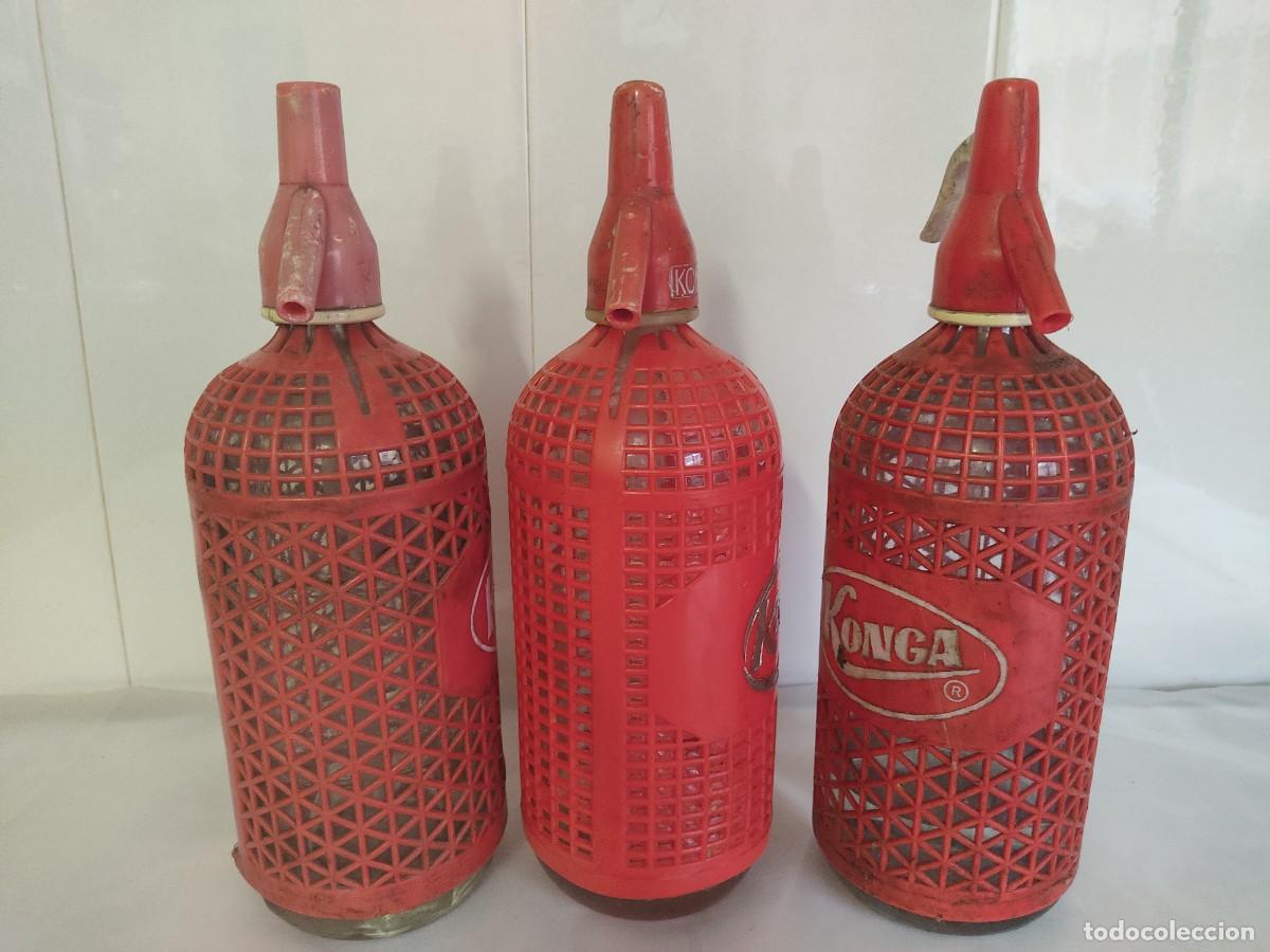 Botellas antiguas: LOTE DE 3 SIFONES KONGA - Foto 4
