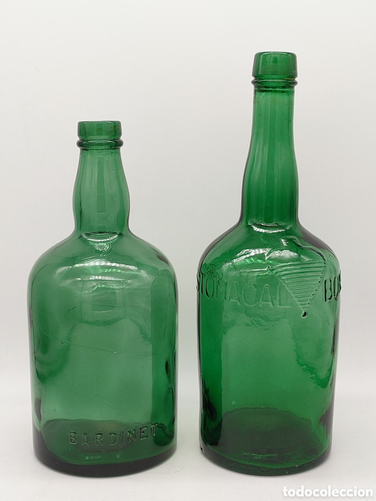 Botellas antiguas: Dos botellas antiguas color verde - Foto 7