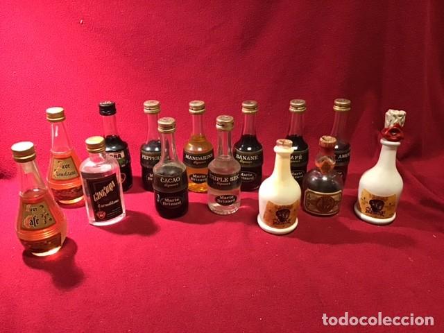 Botellas antiguas: LOTE MINIATURAS DE BOTELLAS DE LICOR - Foto 1