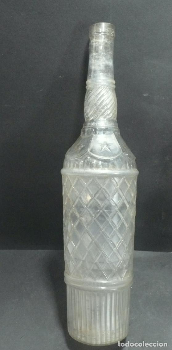 Botellas antiguas: TRES BOTELLAS DE CRISTAL - Foto 2