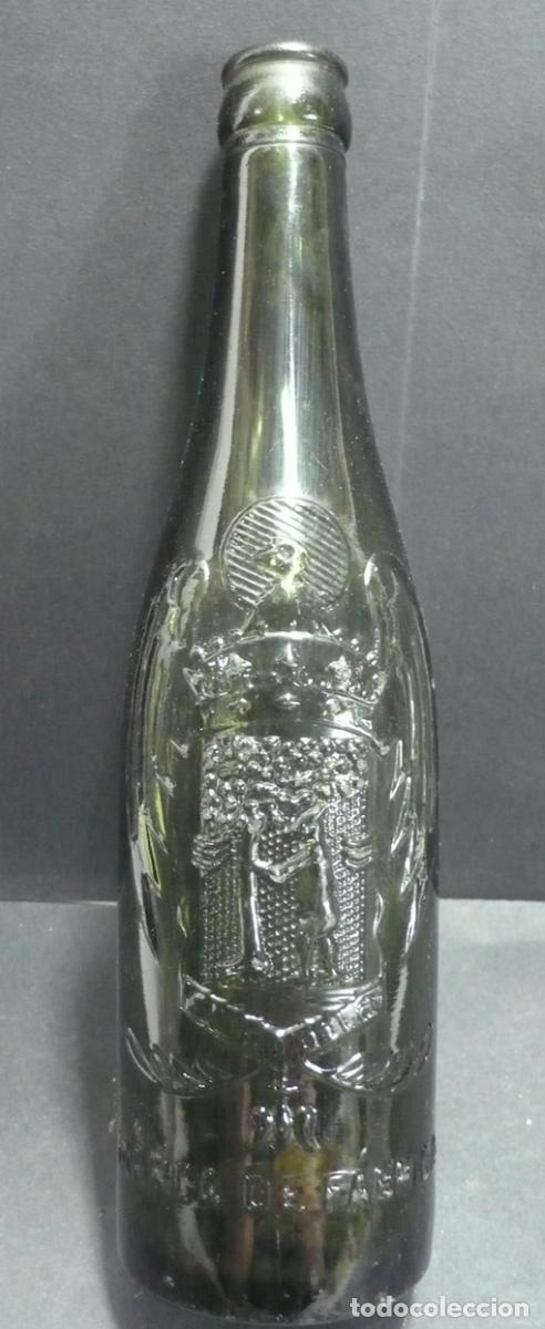 Botellas antiguas: TRES BOTELLAS DE CRISTAL - Foto 3