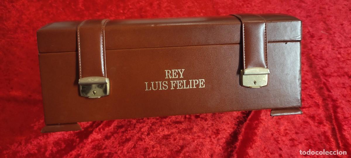 Botellas antiguas: CAJA COFRE EN MADERA DE BOTELLA LUIS FELIPE - Foto 2