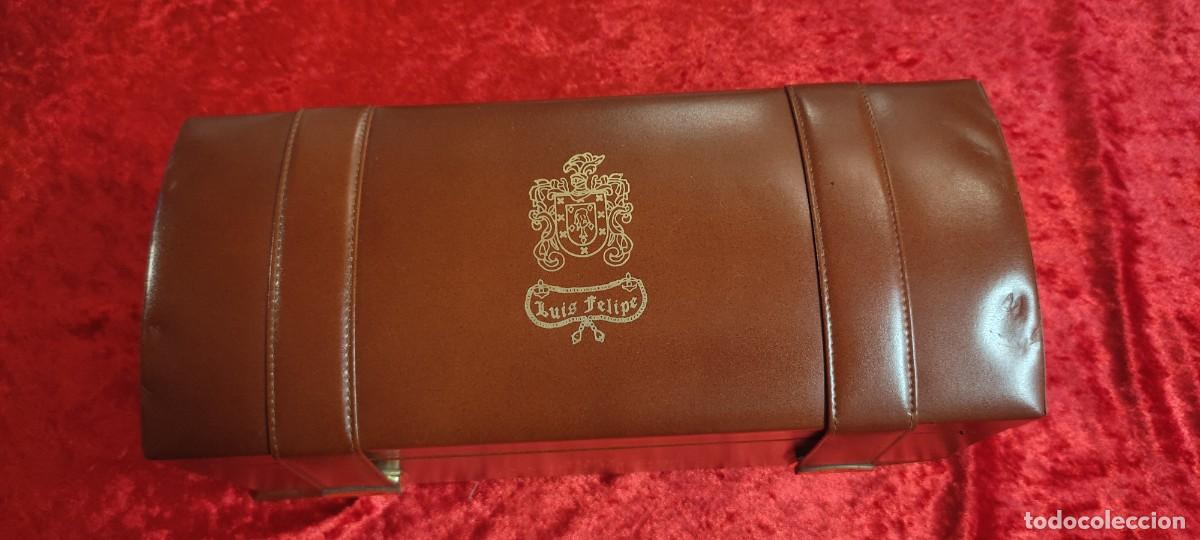 Botellas antiguas: CAJA COFRE EN MADERA DE BOTELLA LUIS FELIPE - Foto 4