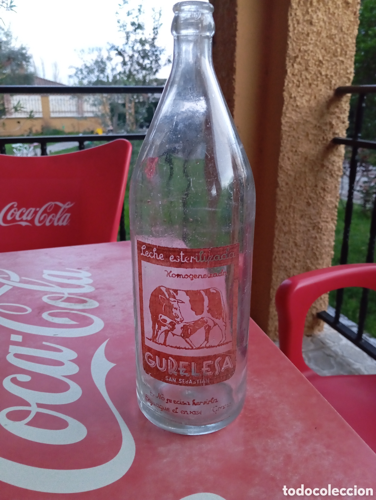 Botellas antiguas: VENDO BOTELLA GRANDE DE LECHE GURELESA - Foto 3