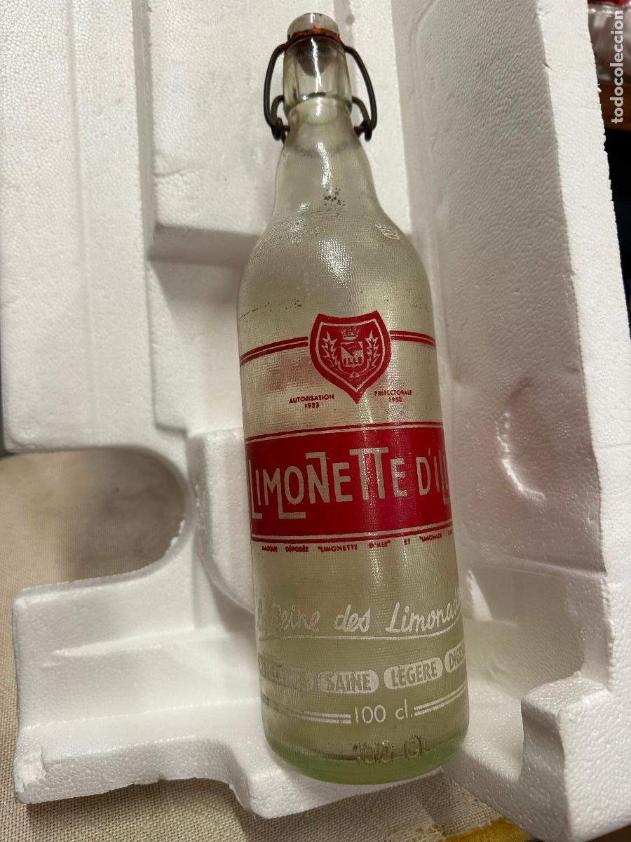 Botellas antiguas: LIMONETTE D&rsquo;ILLE. Antigua botella de limonada. 31cms - Foto 8