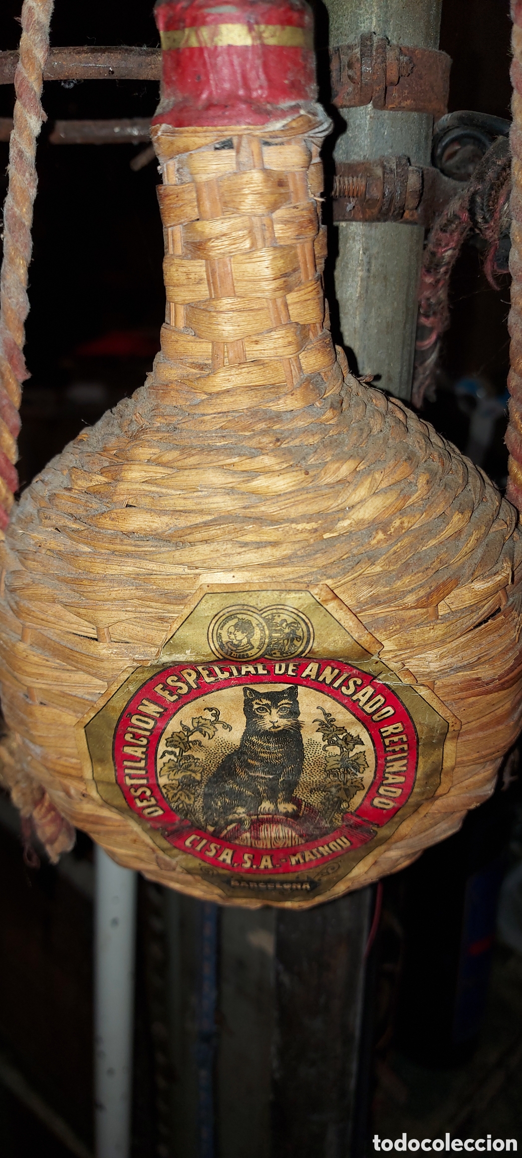 Botellas antiguas: PEQUE&Ntilde;A GARRAFA DE ANISADO REFINADO - Foto 3