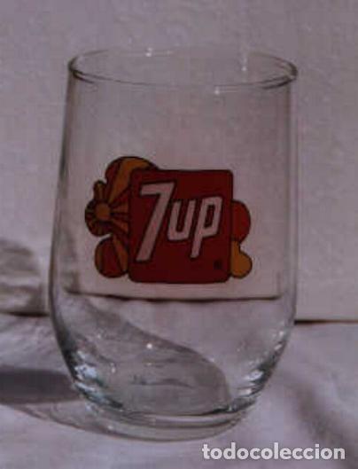 Botellas antiguas: Vaso de cristal de Seven Up - Foto 1