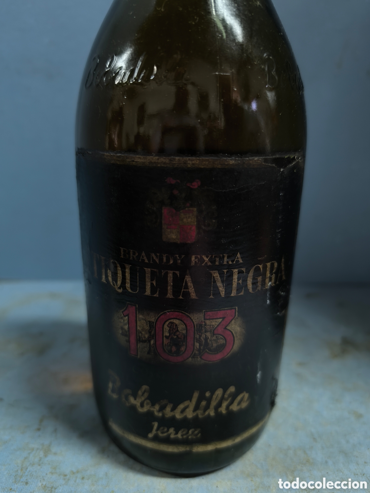 Botellas antiguas: BRANDY EXTRA ETIQUETA NEGRA 103 - Foto 2